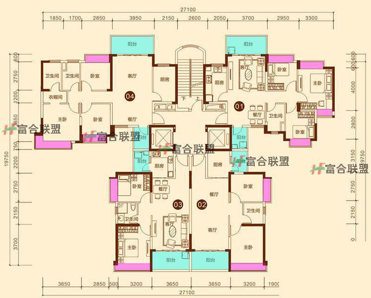 1#2#标准层01 02 03户型居  室：3室2厅2卫1厨建筑面积：112.00㎡.jpg