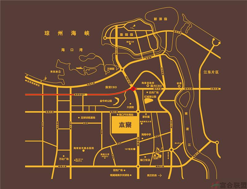 中国城五星公寓区位图 